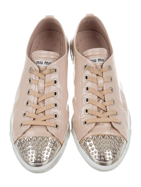 miu miu studded sneakers|miumiu shoes for women.